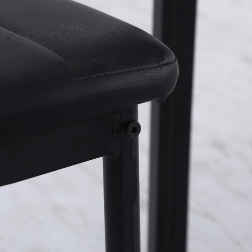 HOMCOM Modern Dining Chairs Set of 4, Upholstered PU Leather Kitchen Chairs with Channel Tufting and Metal Legs for Living Room, Dining Room,