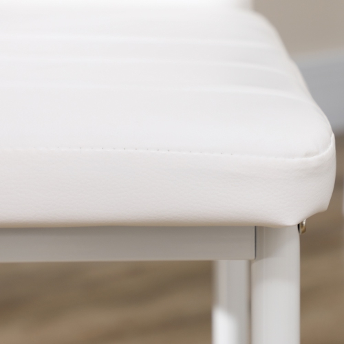 HOMCOM Modern Dining Chairs Set of 4, Upholstered PU Leather Kitchen Chairs with Channel Tufting and Metal Legs for Living Room, Dining Room,