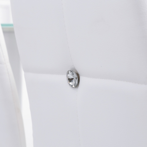 HOMCOM – Ensemble de 4 chaises de salle à manger modernes, chaises de cuisine rembourrées en similicuir avec capitonnage en cristal et pattes en