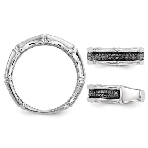2/5 Carat Black Diamond Band Ring in Sterling Silver