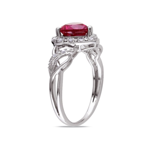 4.50 Carat Lab-Created Ruby Heart Ring and Matching Pendant in Sterling Silver
