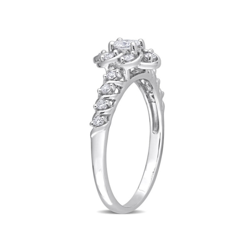 1/3 Carat Oval Diamond Engagement Ring in 14K White Gold