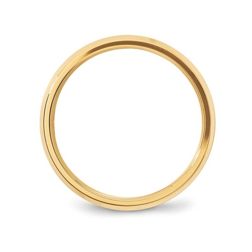 Ladies or Mens 14K Yellow Gold 5mm Comfort Fit Wedding Band Ring with Bevel Edge
