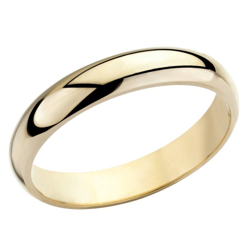 Ladies 14K Yellow Gold Comfort Fit 4mm Wedding Band Ring