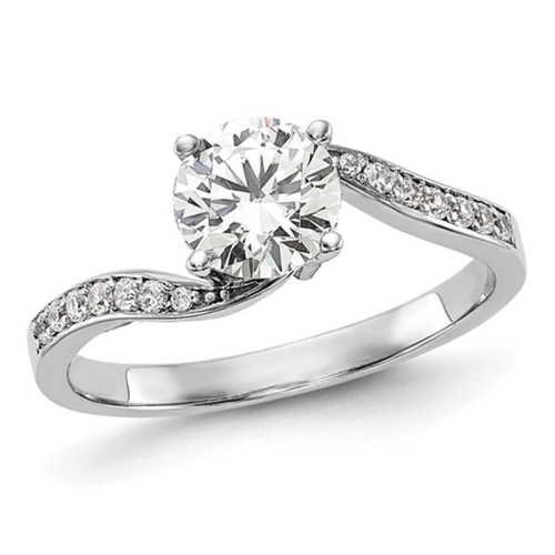 GEM AND HARMONY  2/3 Carat (Ctw G-H-I, Si1-Si2) Lab Grown Diamond Engagement Ring In 14K Gold In White
