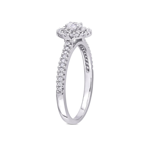 3/8 Carat Diamond Halo Engagement Ring in 10K White Gold