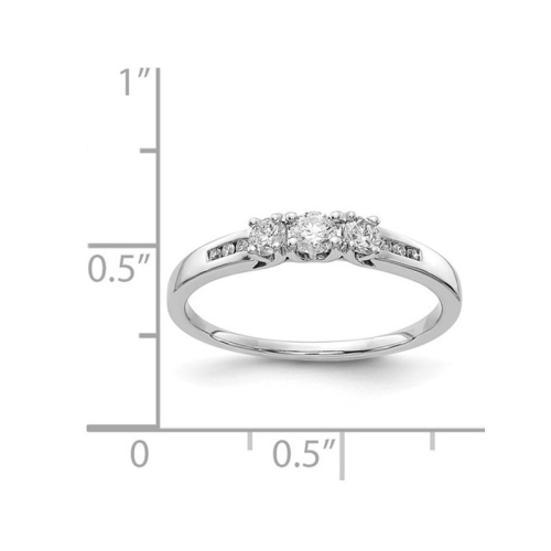 1/4 Carat Three-Stone Diamond Ring in 14k White Gold