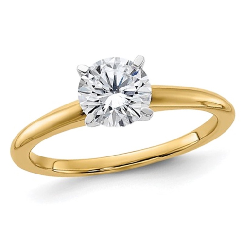 GEM AND HARMONY  3.50 Carat (Ctw Color G-H) Synthetic Moissanite Solitaire Engagement Ring In 14K Gold In Yellow