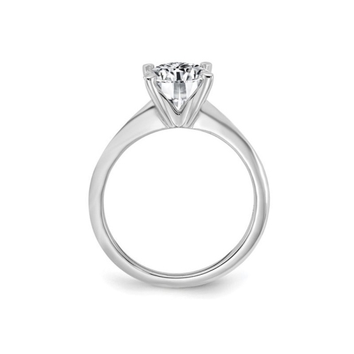 Bague de fiançailles en or blanc 14 ct avec solitaire à moissanite synthétique 1.50 ct