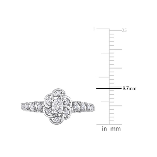 1/3 Carat Oval Diamond Engagement Ring in 14K White Gold
