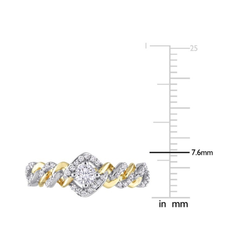 1/3 Carat Diamond Link Engagement Ring in 10K Yellow Gold