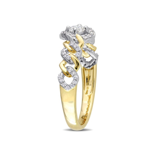1/3 Carat Diamond Link Engagement Ring in 10K Yellow Gold