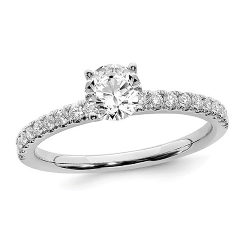GEM AND HARMONY  1/2 Carat (Ctw G-H-I, Si1-Si2) Lab Grown Diamond Engagement Ring In 14K Gold In White