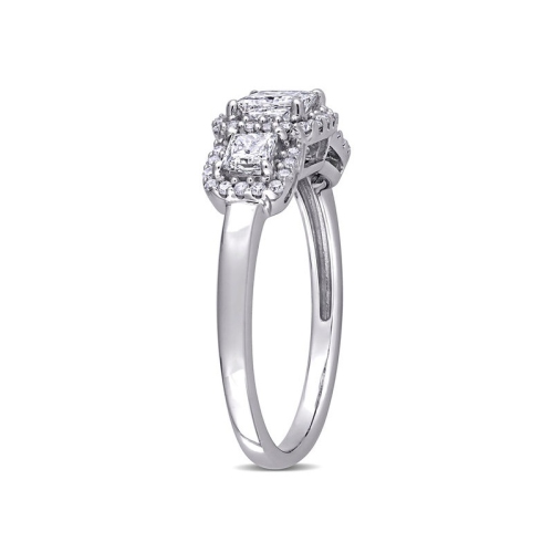 1.00 Carat Three-Stone Princess-Cut Diamond Engagement Ring in 10K White Gold