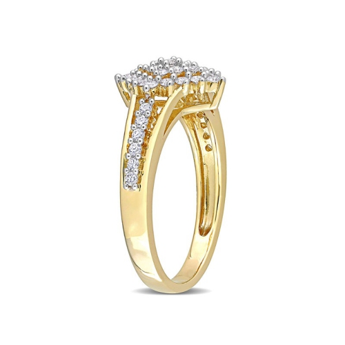 Bague de fiançailles en or jaune 14 ct avec diamants en bouquet 1/2 ct (H-I, I1-I2