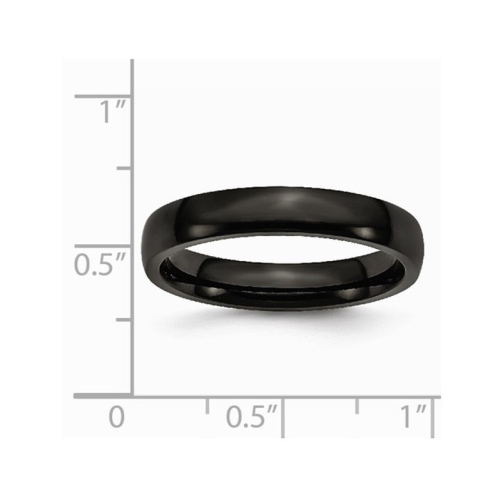 Mens or Ladies Black Plated Stainless Steel 4mm Plated Wedding Band Ring