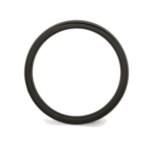 Mens or Ladies Black Plated Stainless Steel 4mm Plated Wedding Band Ring