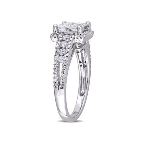 1.00 Carat Princess-Cut Diamond Engagement Ring in 10K White Gold