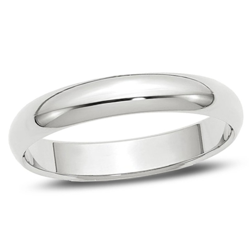 GEM AND HARMONY  Ladies Or Mens 14K Gold 4MM Wedding Band Ring In White