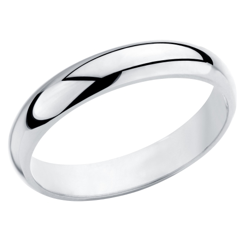 Ladies or Mens 14K White Gold 4mm Wedding Band Ring