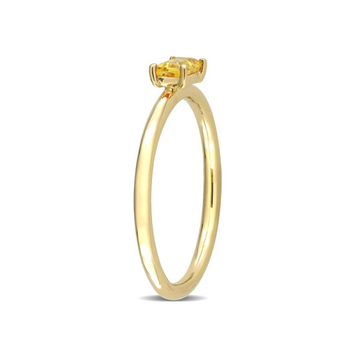 1/3 Carat Yellow Sapphire Solitaire Baguette Ring in 10K Yellow Gold