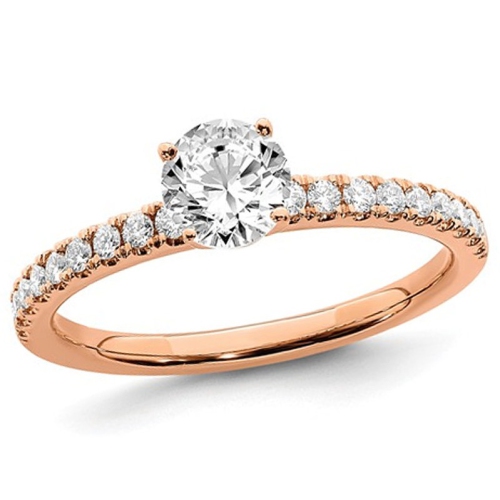GEM AND HARMONY  3/4 Carat (Ctw Color Si1-Si2, G-H-I) Lab Grown Diamond Engagement Ring In 14K Rose Gold In Pink