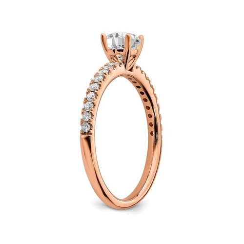 3/4 Carat Lab Grown Diamond Engagement Ring in 14K Rose Pink Gold