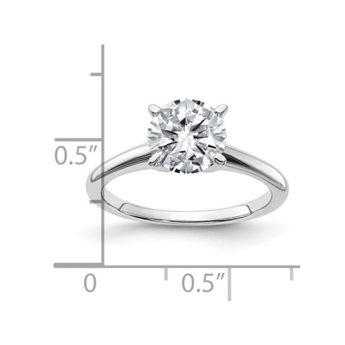 Bague de fiançailles en or blanc 14 ct avec solitaire à moissanite synthétique 3.50 carat