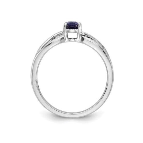 3/5 Carat Natural Blue Sapphire Ring in 14K White Gold
