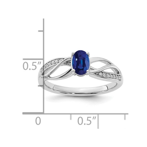 3/5 Carat Natural Blue Sapphire Ring in 14K White Gold