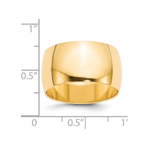 Alliance 12 mm polie en or jaune 14K ct pour homme