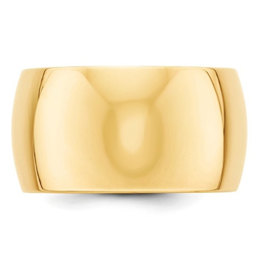 Alliance 12 mm polie en or jaune 14K ct pour homme
