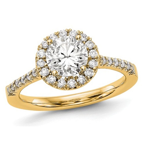 GEM AND HARMONY  3/4 Carat (Ctw G-H-I, Si1-Si2) Lab Grown Diamond Engagement Halo Ring In 14K Gold In Yellow