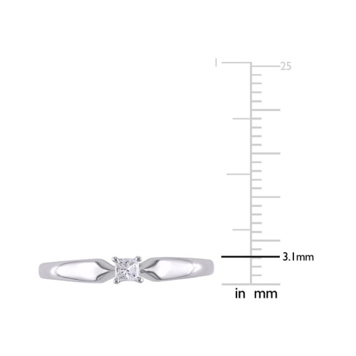 1/10 Carat Diamond Solitaire Promise Ring in Sterling Silver
