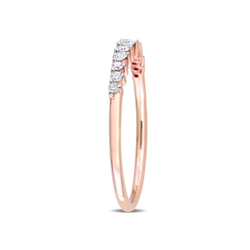 1/5 Carat Diamond Wedding Band Ring in 14K Rose Pink Gold