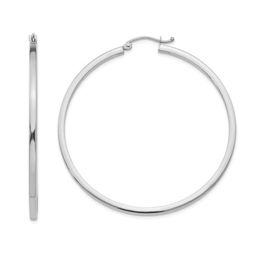 Extra Large Hoop Earrings in 14K White Gold 2 Inch (2.00 mm) | Best Buy ...