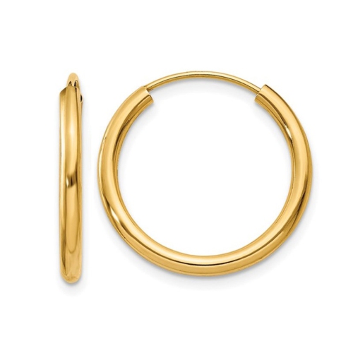 GEM AND HARMONY  Small Hoop Earrings In 14K Gold 3/4 Inch (2.00 Mm) In Yellow