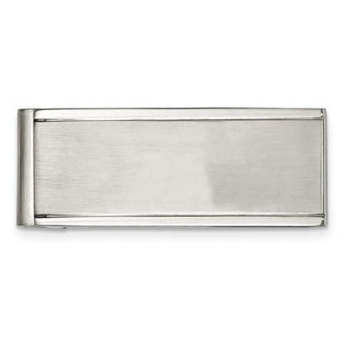 Mens Chisel Money Clip in Polished and Brushed Stainless Steel