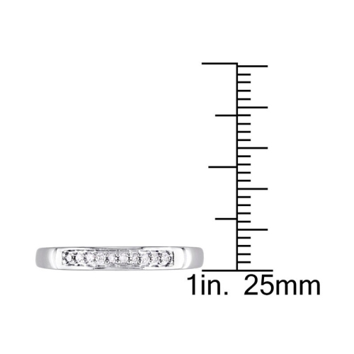 1/10 Carat Diamond Wedding Band Ring in Sterling Silver