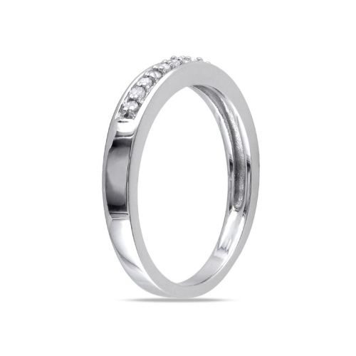 1/10 Carat Diamond Wedding Band Ring in Sterling Silver