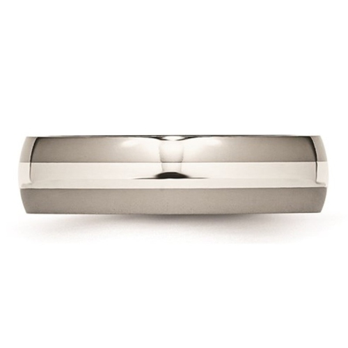 Alliance homme ou femme, titane, coupe confortable, 6 mm, incrustation argent sterling