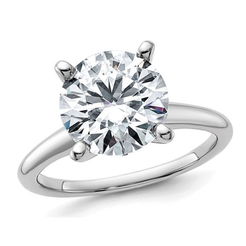 GEM AND HARMONY  3.50 Carat (Ctw) Synthetic Moissanite Solitaire Engagement Ring In 14K Gold In White