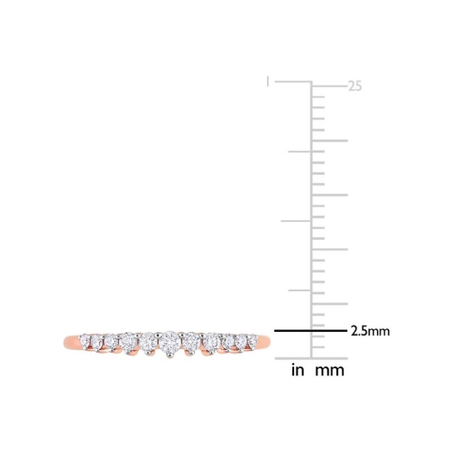 1/5 Carat Diamond Wedding Band Ring in 14K Rose Pink Gold