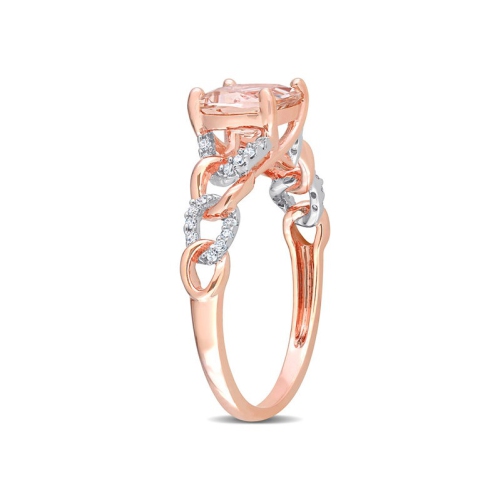 1 5/8 Carat Morganite and Diamond Ring in 10K Rose Pink Gold