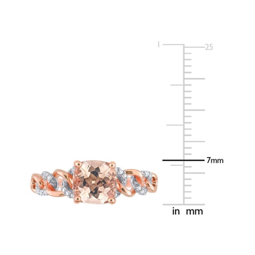 1 5/8 Carat Morganite and Diamond Ring in 10K Rose Pink Gold