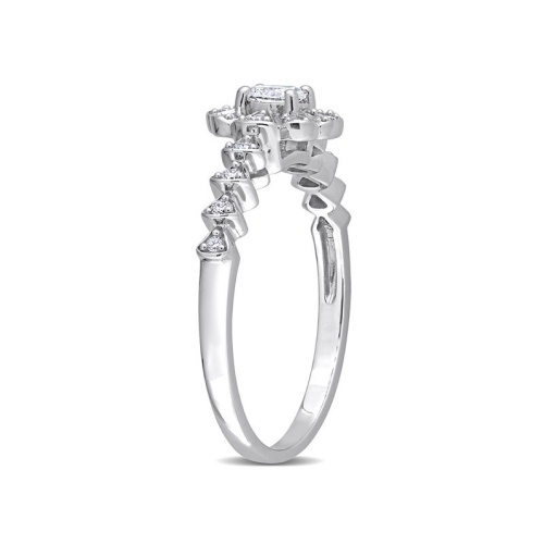 1/3 Carat Oval Diamond Engagement Ring in 14K White Gold