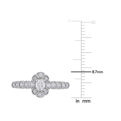 1/3 Carat Oval Diamond Engagement Ring in 14K White Gold