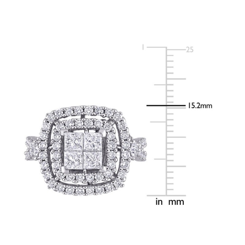 2.00 Carat Princess-Cut Diamond Engagement Ring in 14K White Gold