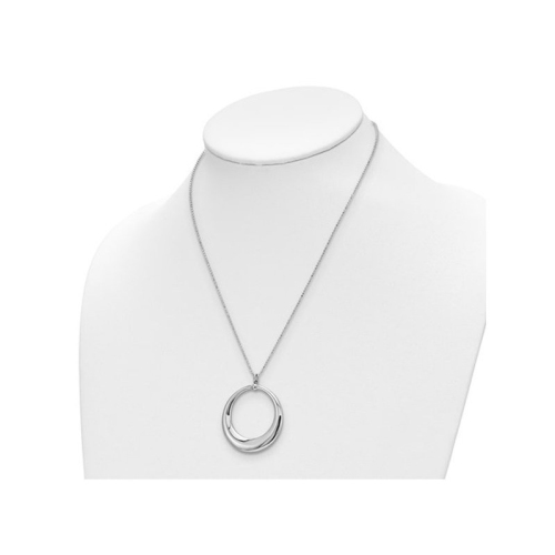 Sterling Silver Circle Dangle Pendant Necklace with Chain