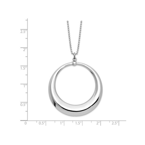 Sterling Silver Circle Dangle Pendant Necklace with Chain